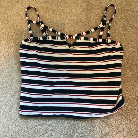 red, white, and blue crop top from hollister. - Picture 1 of 3